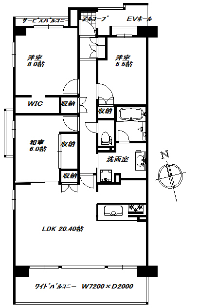 エストシエル富士　6階（南西角部屋）