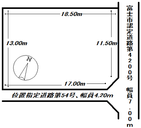 富士市五貫島東南角地売り土地