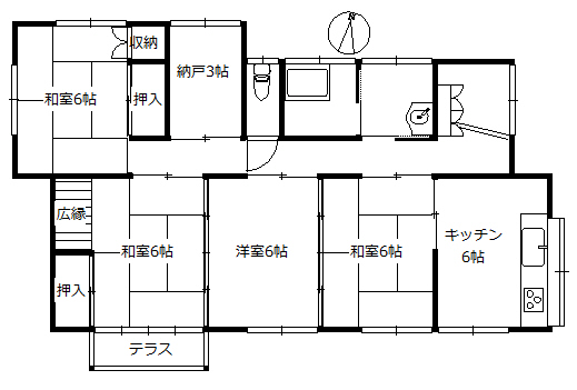 富士市今宮平屋建て中古住宅