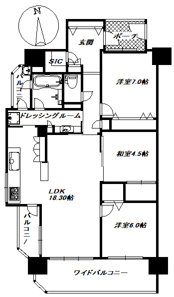 富士市米之宮町サーパス米之宮≪西南角部屋≫