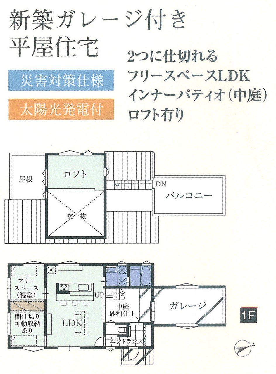 富士市神戸　新築ガレージハウス付き平屋住宅